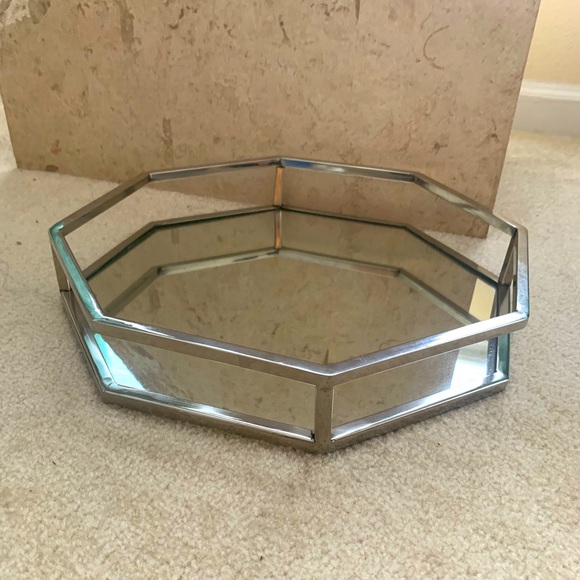 Bath Contemporary Silver Mirrored Vanity Tray Poshmark